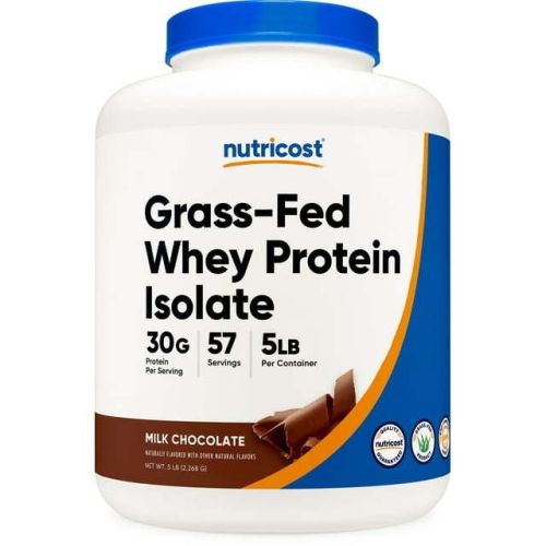 Nutricost Grass-Fed Whey Protein Isolate Powder (Chocolate) 5LBS - Non-GMO