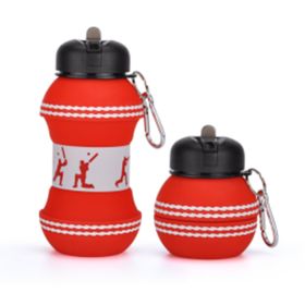 Sports Water Bottle, Silicone Collapsible Spherical Drinking Mug, Leak-proof Squeezable Shockproof (Colour: K)