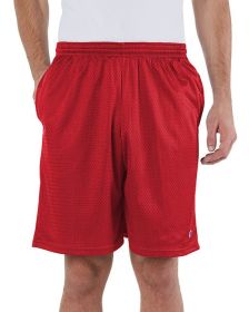 Adult Mesh Short with Pockets - ATHLETIC GREY - S (Color: SCARLET, size: S)