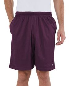 Adult Mesh Short with Pockets - ATHLETIC GREY - S (Color: MAROON, size: M)