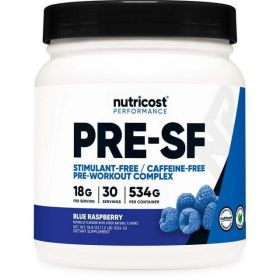 Nutricost Stim-Free Pre-Workout Powder Supplement, 30 Servings (Blue Raspberry) (Brand: eSupplements, llc)